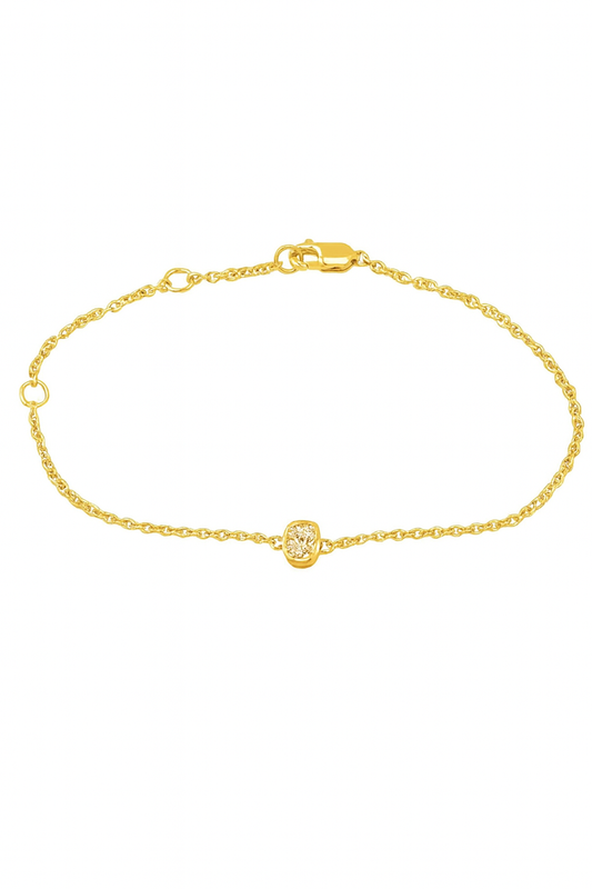 14K YELLOW GOLD OVAL DIAMOND BEZEL SET BRACELET