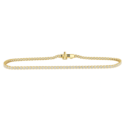 14K YELLOW GOLD DIAMOND TENNIS BRACELET