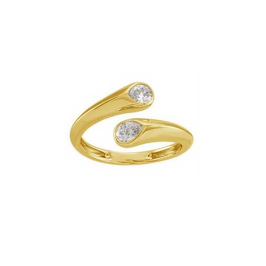 14K YELLOW GOLD OPEN CROSS RING
