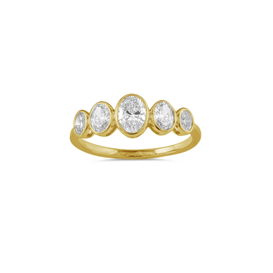 14K YELLOW GOLD OVAL DIAMOND RING