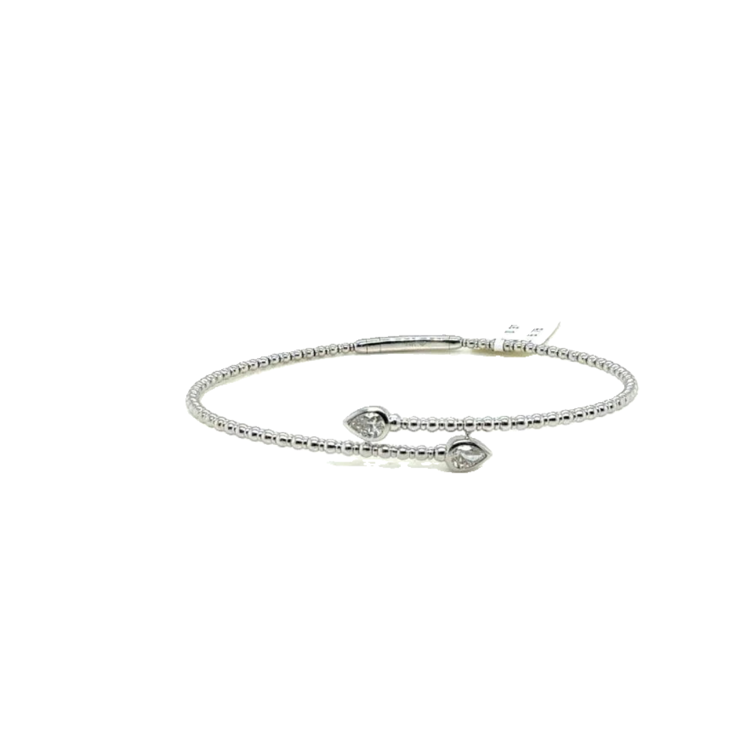 14K YELLOW GOLD PEAR SHAPED DIAMOND BANGLE