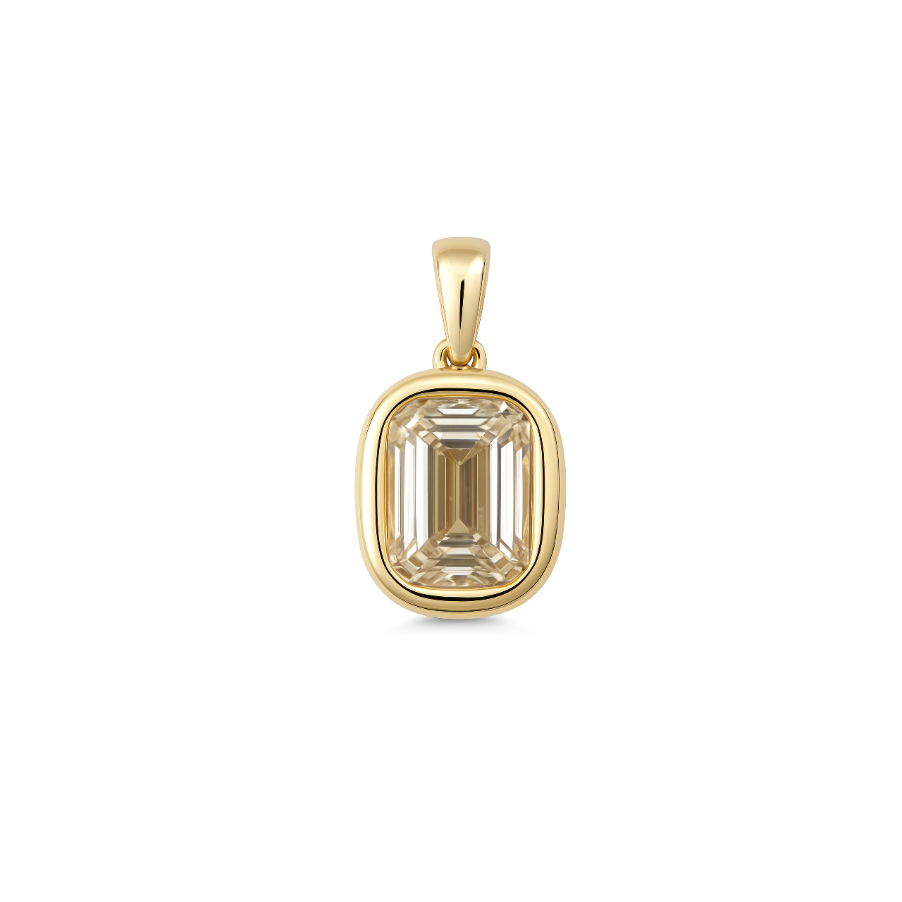 14K YELLOW GOLD EMERALD DIAMOND PENDANT