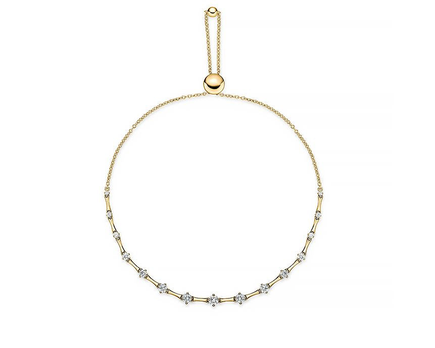18K YELLOW GOLD DIAMOND BOLO BRACELET