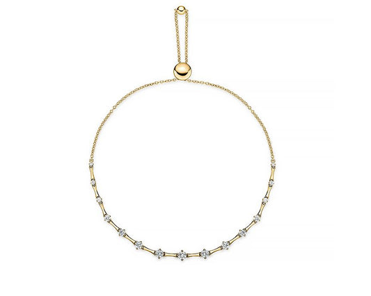 18K YELLOW GOLD DIAMOND BOLO BRACELET