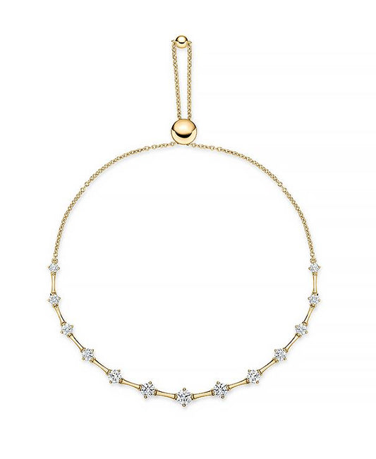 18K YELLOW GOLD DIAMOND BOLO BRACELET