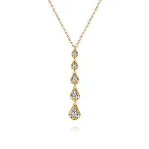 GABRIEL & CO 14K YELLOW GOLD DIAMOND STACKABLE DROP NECKLACE