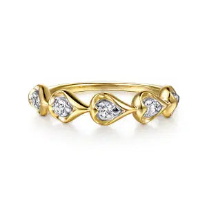 GABRIEL & CO 14K YELLOW GOLD FIORA DIAMOND STACKABLE RING