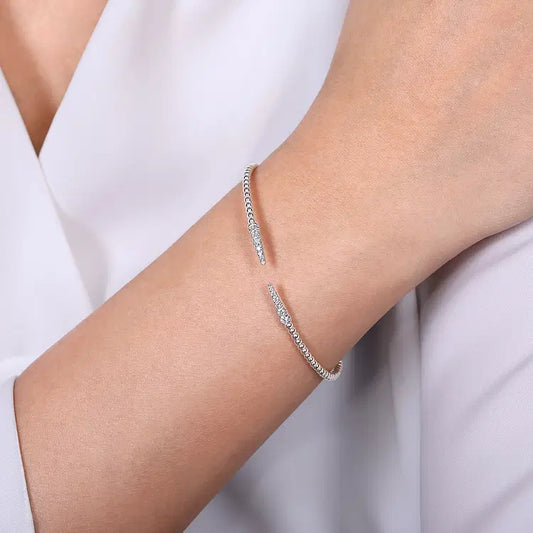 GABRIEL & CO 14K WHITE GOLD DIAMOND SPIKE BUJUKAN BRACELET