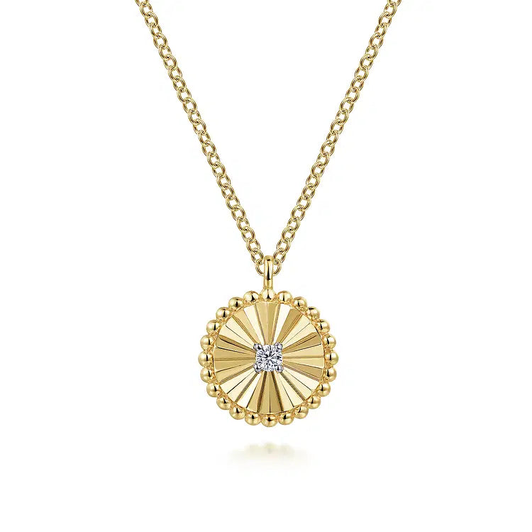 GABRIEL & CO 14K YELLOW GOLD DIAMOND BUJUKAN DICE NECKLACE