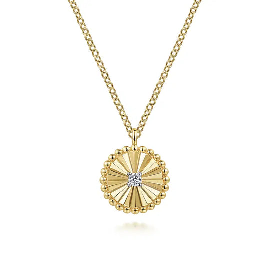 GABRIEL & CO 14K YELLOW GOLD DIAMOND BUJUKAN DICE NECKLACE