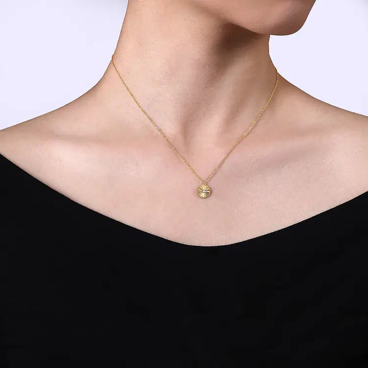 GABRIEL & CO 14K YELLOW GOLD DIAMOND BUJUKAN DICE NECKLACE