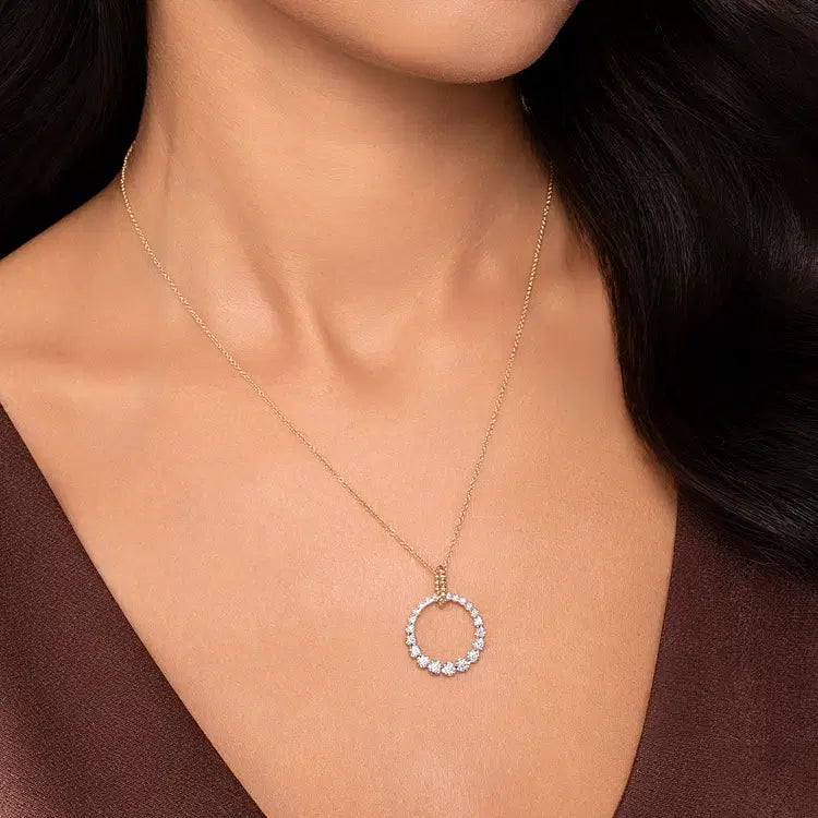 GABRIEL & CO 14K TWO TONE BUJUKAN 20MM DROP NECKLACE