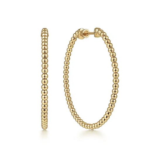 GABRIEL & CO 14K YELLOW GOLD BUJUKAN CLASSIC HOOP EARRINGS