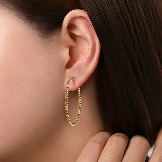 GABRIEL & CO 14K YELLOW GOLD BUJUKAN CLASSIC HOOP EARRINGS