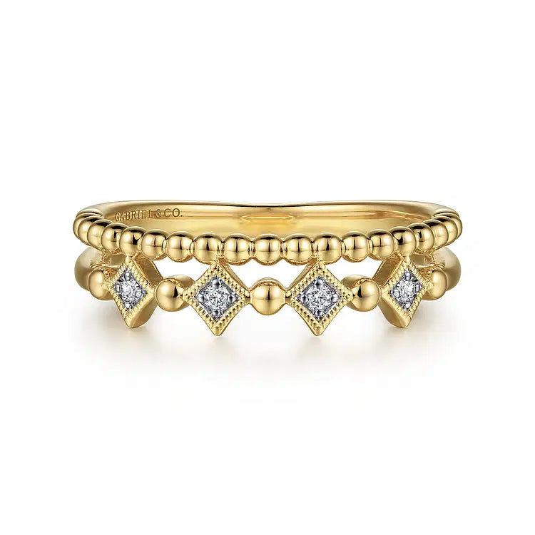 Gabriel Stackable Rings GABRIEL & CO 14K YELLOW GOLD DIAMOND BUJUKAN STACKABLE RING ...