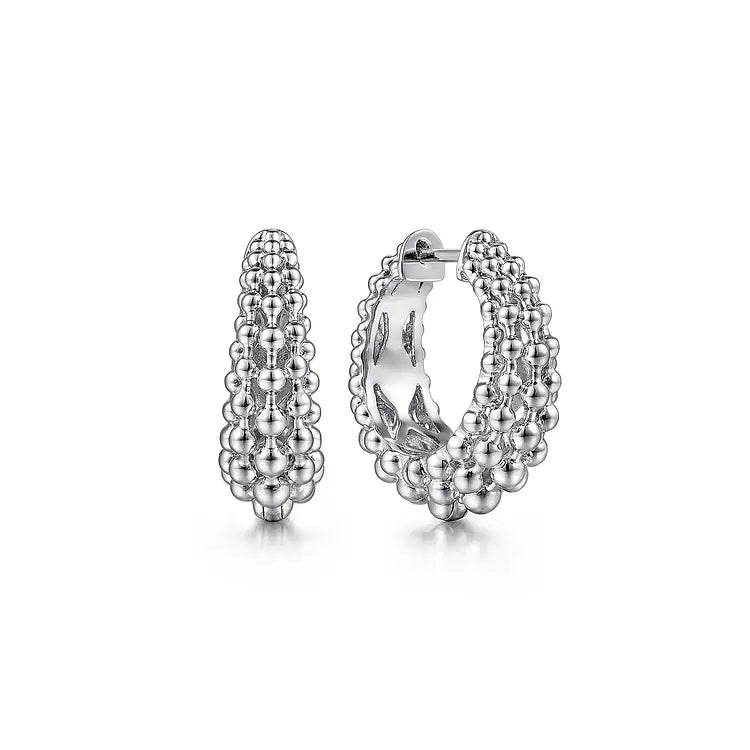 GABRIEL & CO STERLING SILVER BUJUKAN HOOP EARRINGS