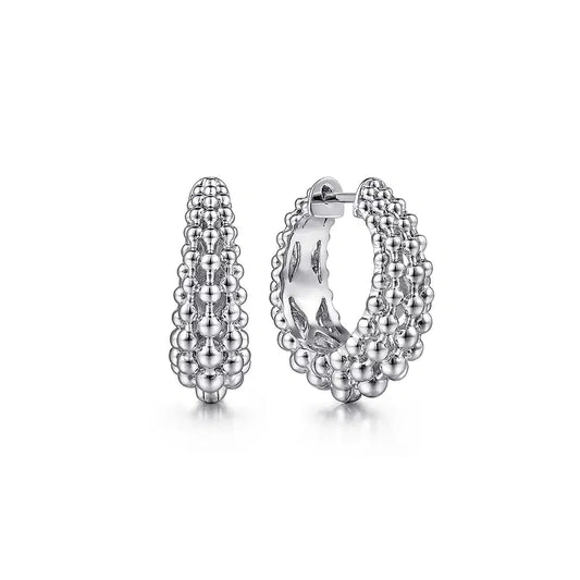 GABRIEL & CO STERLING SILVER BUJUKAN HOOP EARRINGS