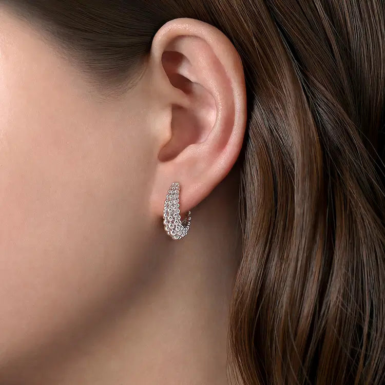 GABRIEL & CO STERLING SILVER BUJUKAN HOOP EARRINGS