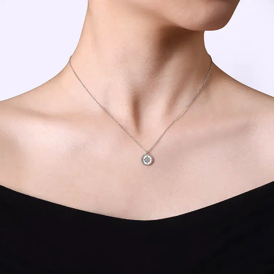 GABRIEL & CO DIAMOND AND STERLING SILVER STARBURST