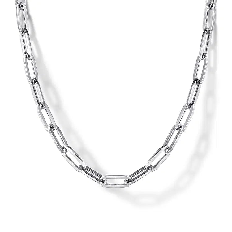 GABRIEL & CO STERLING SILVER SOLID PAPER CLIP CHAIN