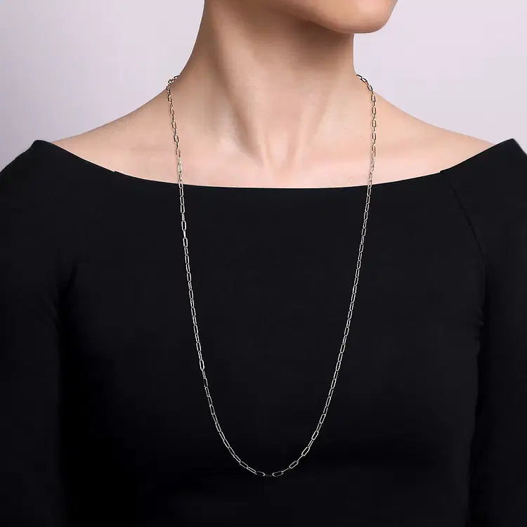 GABRIEL & CO STERLING SILVER SOLID PAPER CLIP CHAIN