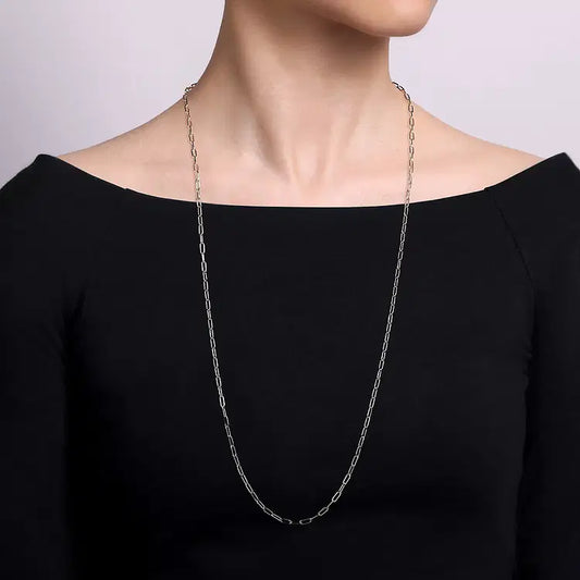 GABRIEL & CO STERLING SILVER SOLID PAPER CLIP CHAIN