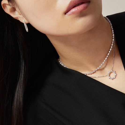 HEARTS ON FIRE BEZEL REGAL LINE NECKLACE