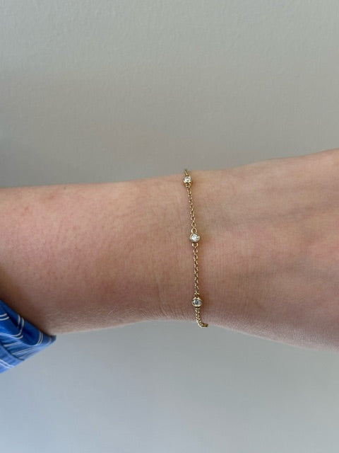 14K YELLOW GOLD DIAMOND BY THE YARD BRACELET