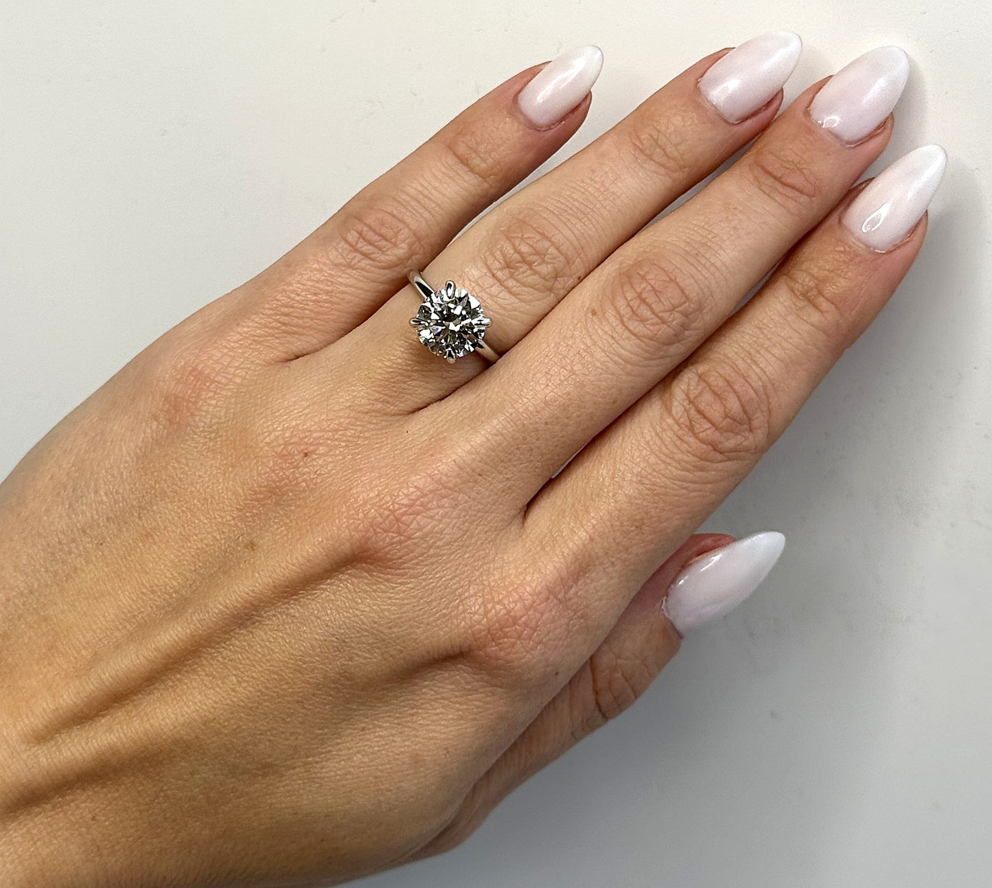 3.01CT ROUND BRILLIANT CUT DIAMOND ENGAGEMENT RING
