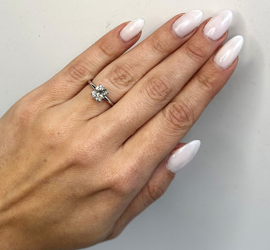 1.51 CT CUSHION CUT DIAMOND ENGAGEMENT RING