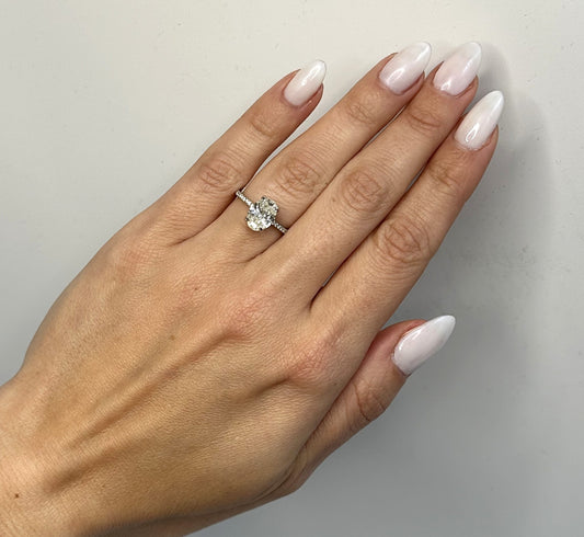 GIA 1.80 CT OVAL DIAMOND ENGAGEMENT RING
