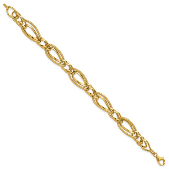 10K YELLOW GOLD FANCY LINK BRACELET