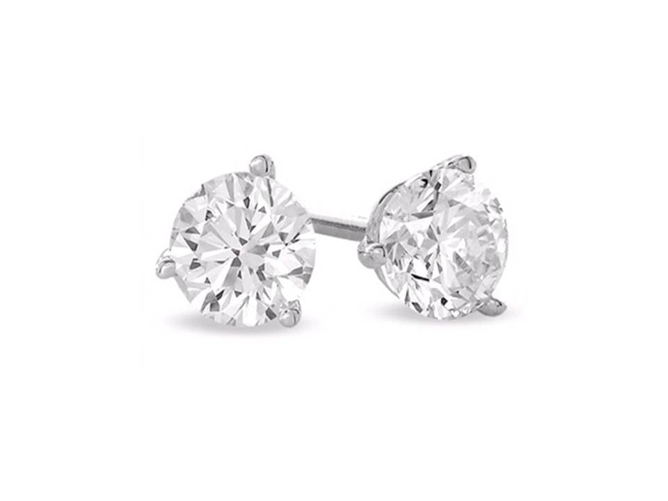 1.25 CTTW ROUND EARTH MINED DIAMOND STUD EARRINGS