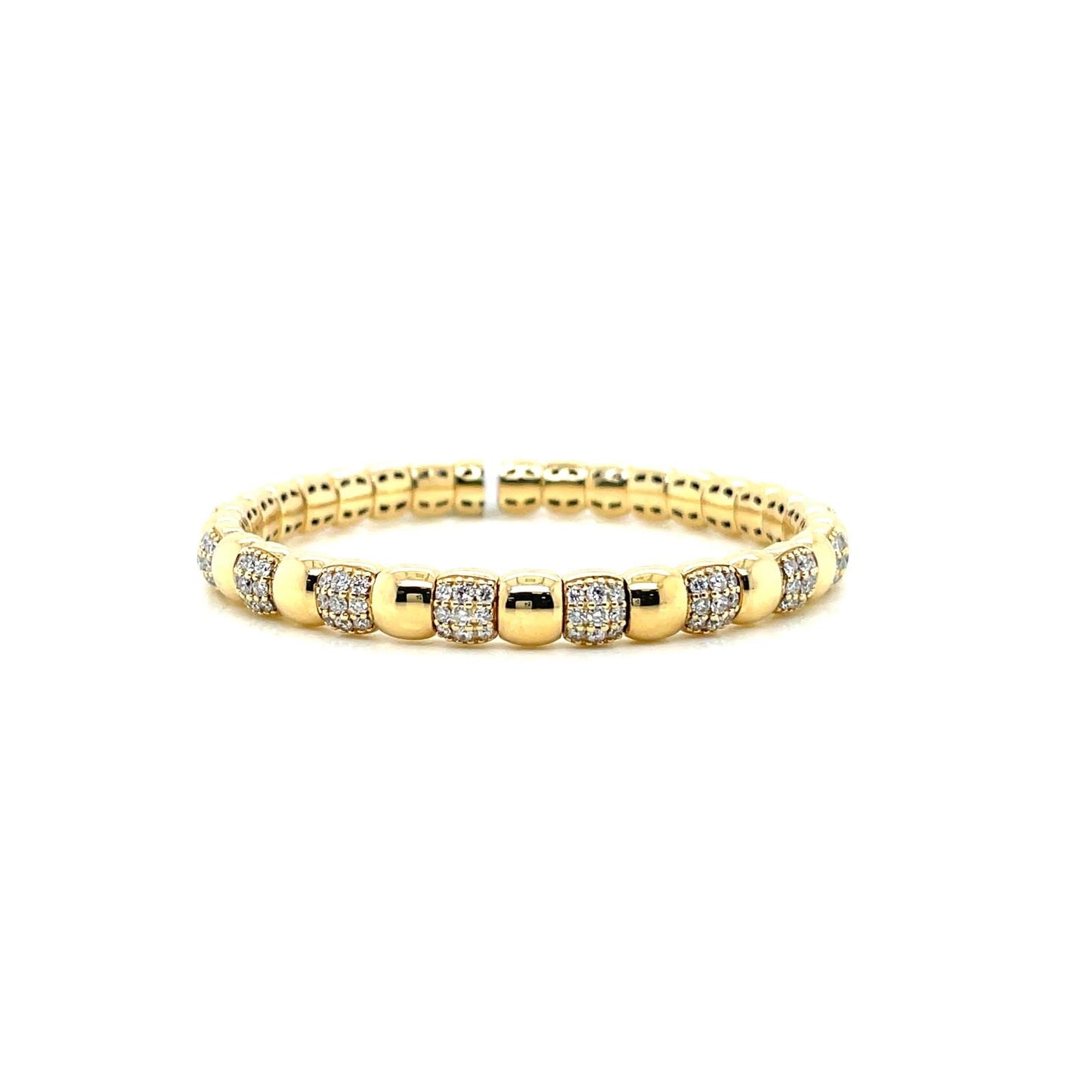 14K YELLOW GOLD DIAMOND STRETCH BRACELET