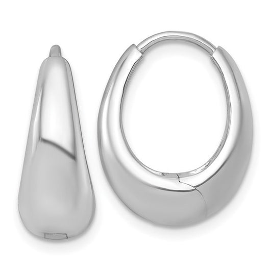 STERLING SILVER OVAL HOOP EARRINGS
