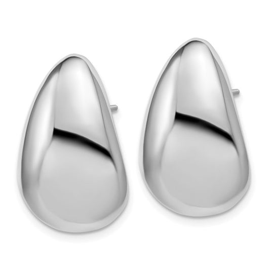 STERLING SILVER PEAR SHAPED OMEGA CLIP BACK EARRINGS