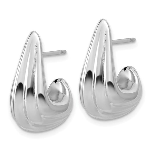 STERLING SILVER J- HOOP EARRINGS