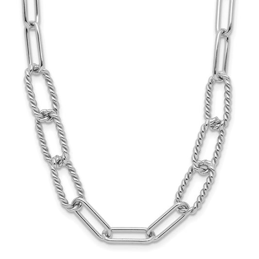 STERLING SILVER TEXTURED LINK NECKLACE