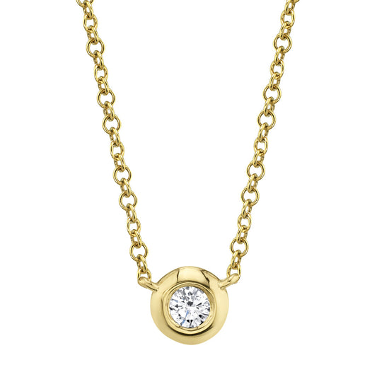 SHY CREATIONS 14K YELLOW GOLD DIAMOND BEZEL SET NECKLACE 0.05CT
