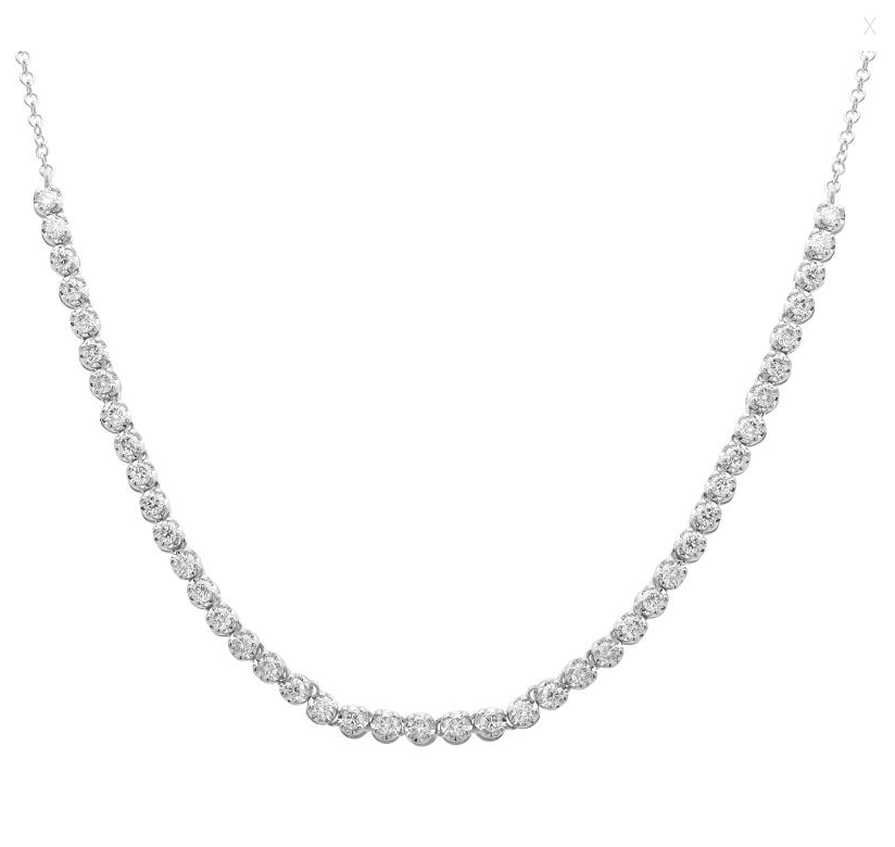 14K WHITE GOLD DIAMOND CHAIN NECKLACE
