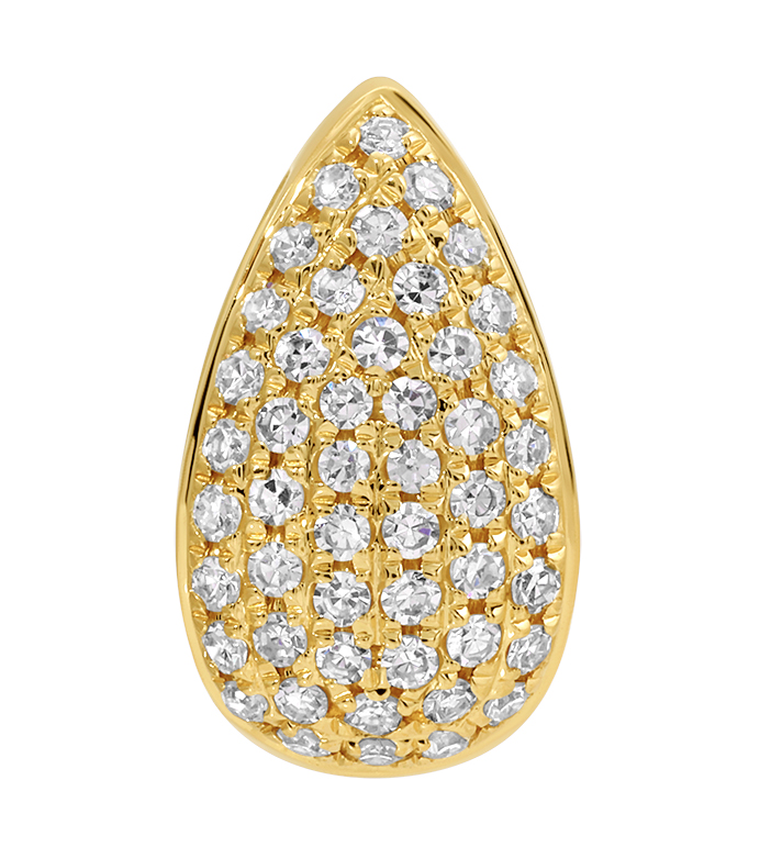 14K YELLOW GOLD PEAR SHAPE DIAMOND RONDELLE CHARM