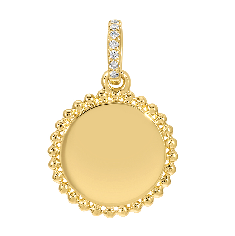 14K YELLOW GOLD ENGRAVEBALE DISC CHARM