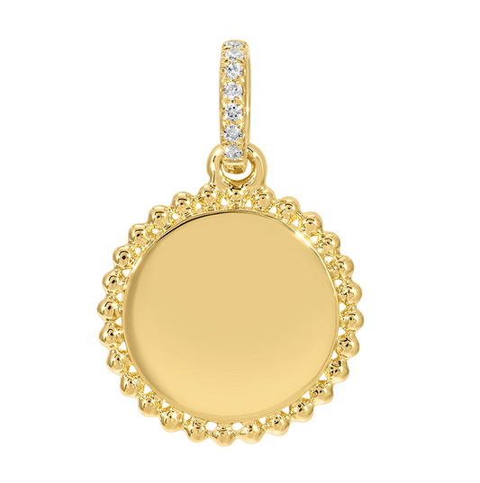 14K YELLOW GOLD ENGRAVEBALE DISC CHARM
