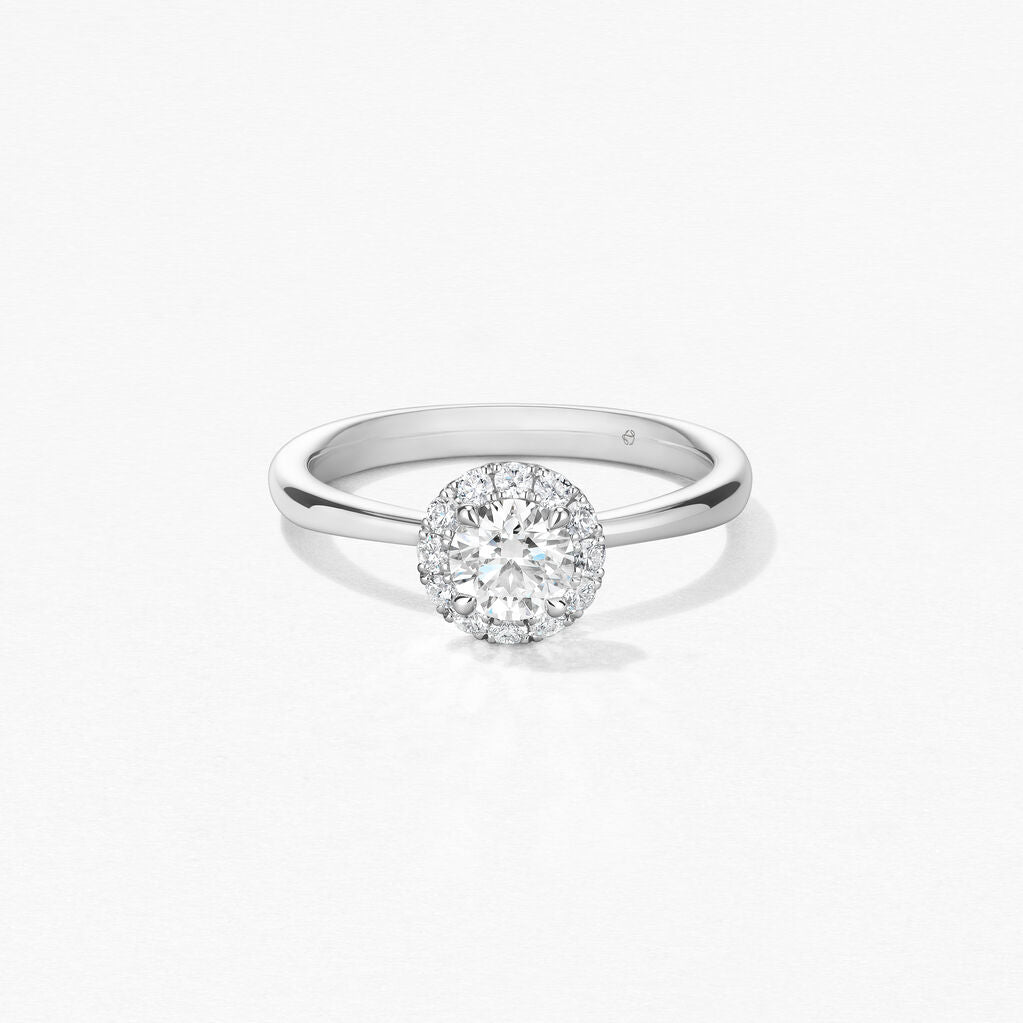 HEARTS ON FIRE PLATINUM DIAMOND VELA HALO RING