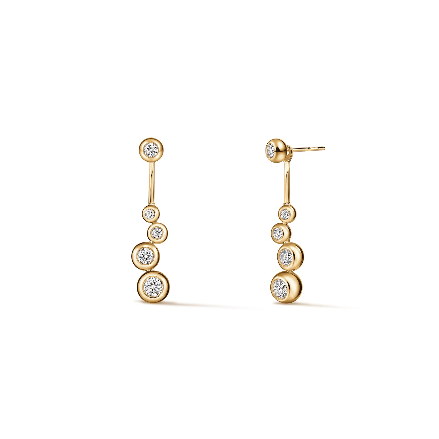 HEARTS ON FIRE ' DREAM' DROP BEZEL SET DIAMOND EARRINGS