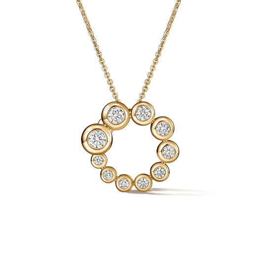 HEARTS ON FIRE 'DREAM' CIRCLE BEZEL SET DIAMOND PENDANT