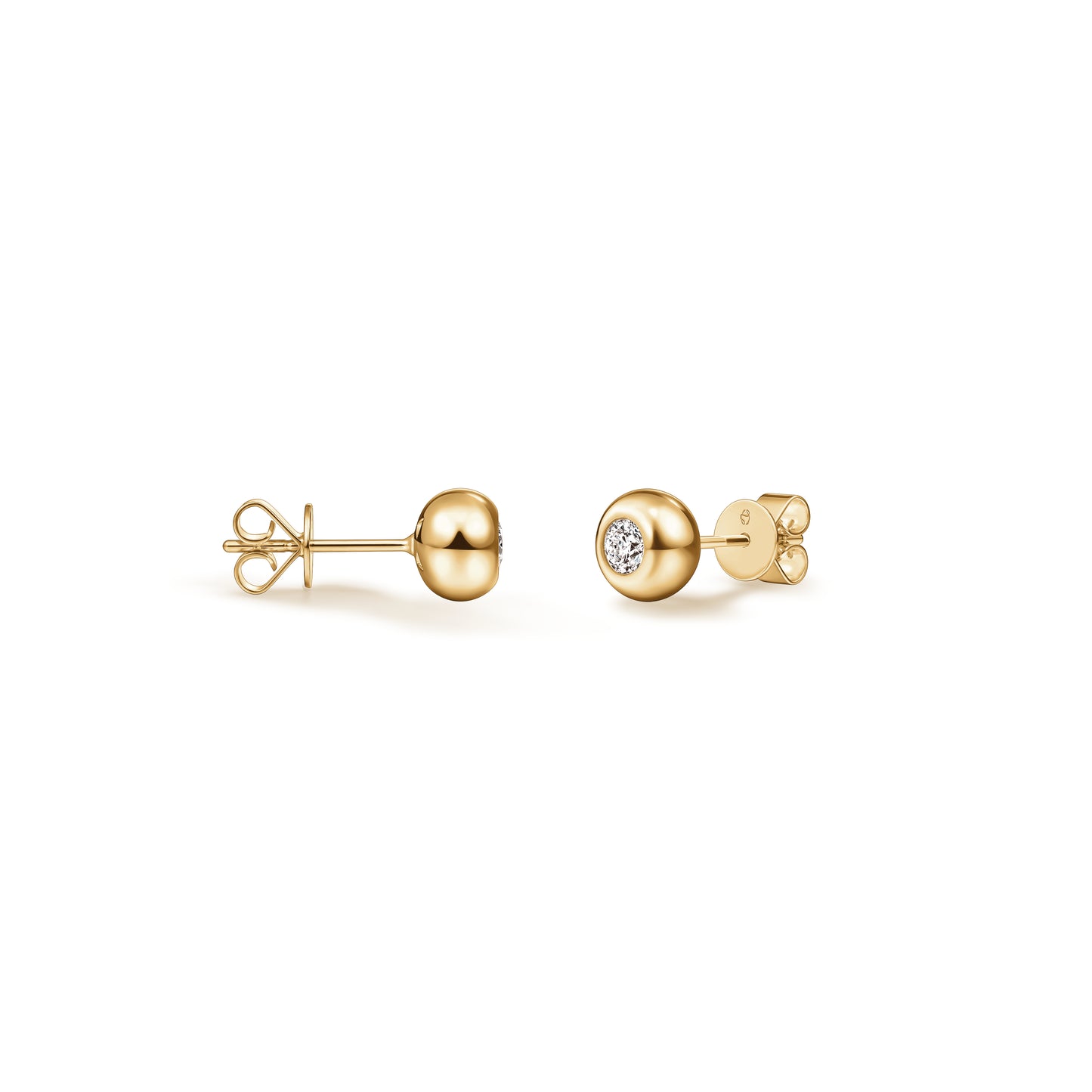 HEARTS ON FIRE 'DREAM' BEZEL SET SOLITAIRE DIAMOND STUD EARRINGS