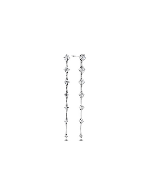 18K WHITE GOLD DIAMOND DROP EARRINGS