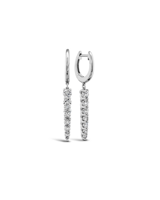 18K WHITE GOLD DIAMOND DROP EARRINGS