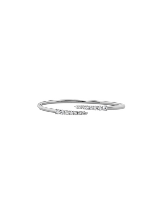 18K WHITE GOLD DIAMOND BYPASS BANGLE